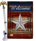 Welcome Vintage - Patriotic Americana Vertical Impressions Decorative Flags HG111066 Made In USA