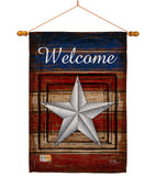 Welcome Vintage - Patriotic Americana Vertical Impressions Decorative Flags HG111066 Made In USA