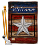 Welcome Vintage - Patriotic Americana Vertical Impressions Decorative Flags HG111066 Made In USA