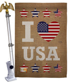 I Love USA - Patriotic Americana Vertical Impressions Decorative Flags HG111067 Made In USA