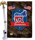 Democrats - Patriotic Americana Vertical Impressions Decorative Flags HG111070 Made In USA