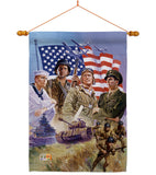 The Armed Forces - Patriotic Americana Vertical Impressions Decorative Flags HG111072 Made In USA