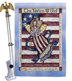 One Nation Under God - Patriotic Americana Vertical Impressions Decorative Flags HG111074 Made In USA