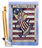 One Nation Under God - Patriotic Americana Vertical Impressions Decorative Flags HG111074 Made In USA