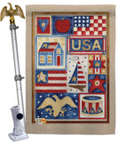 USA Collage - Patriotic Americana Vertical Impressions Decorative Flags HG111077 Made In USA