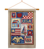 USA Collage - Patriotic Americana Vertical Impressions Decorative Flags HG111077 Made In USA