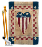 Old Glory Heart - Patriotic Americana Vertical Impressions Decorative Flags HG111082 Made In USA