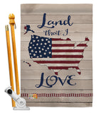 Land I Love - Patriotic Americana Vertical Impressions Decorative Flags HG111083 Made In USA