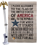 Pledge of Allegiance - Patriotic Americana Vertical Impressions Decorative Flags HG111085 Made In USA