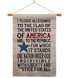 Pledge of Allegiance - Patriotic Americana Vertical Impressions Decorative Flags HG111085 Made In USA