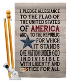 Pledge of Allegiance - Patriotic Americana Vertical Impressions Decorative Flags HG111085 Made In USA