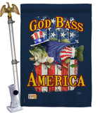 God Bass America - Patriotic Americana Vertical Impressions Decorative Flags HG111087 Made In USA