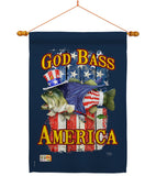 God Bass America - Patriotic Americana Vertical Impressions Decorative Flags HG111087 Made In USA