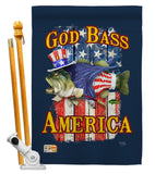 God Bass America - Patriotic Americana Vertical Impressions Decorative Flags HG111087 Made In USA