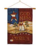 God Bless America - Patriotic Americana Vertical Impressions Decorative Flags HG111090 Made In USA