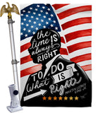 The Time is Always Right - Patriotic Americana Vertical Impressions Decorative Flags HG111093 Made In USA