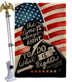 The Time is Always Right - Patriotic Americana Vertical Impressions Decorative Flags HG111093 Made In USA