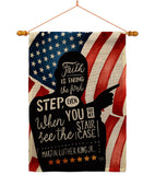 Faith is Taking MLK - Patriotic Americana Vertical Impressions Decorative Flags HG111094 Made In USA