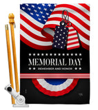 Remember Memorial Day - Patriotic Americana Vertical Impressions Decorative Flags HG111096 Made In USA