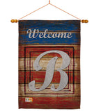 Patriotic B Initial - Patriotic Americana Vertical Impressions Decorative Flags HG130106 Made In USA