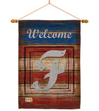 Patriotic F Initial - Patriotic Americana Vertical Impressions Decorative Flags HG130110 Made In USA