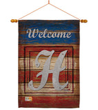 Patriotic H Initial - Patriotic Americana Vertical Impressions Decorative Flags HG130112 Made In USA