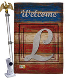 Patriotic L Initial - Patriotic Americana Vertical Impressions Decorative Flags HG130116 Made In USA