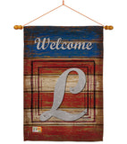 Patriotic L Initial - Patriotic Americana Vertical Impressions Decorative Flags HG130116 Made In USA