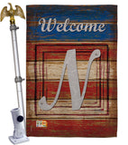 Patriotic N Initial - Patriotic Americana Vertical Impressions Decorative Flags HG130118 Made In USA