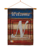 Patriotic N Initial - Patriotic Americana Vertical Impressions Decorative Flags HG130118 Made In USA