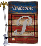 Patriotic P Initial - Patriotic Americana Vertical Impressions Decorative Flags HG130120 Made In USA