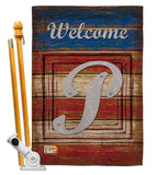 Patriotic P Initial - Patriotic Americana Vertical Impressions Decorative Flags HG130120 Made In USA