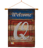 Patriotic Q Initial - Patriotic Americana Vertical Impressions Decorative Flags HG130121 Made In USA