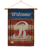 Patriotic R Initial - Patriotic Americana Vertical Impressions Decorative Flags HG130122 Made In USA