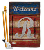 Patriotic R Initial - Patriotic Americana Vertical Impressions Decorative Flags HG130122 Made In USA