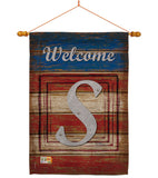 Patriotic S Initial - Patriotic Americana Vertical Impressions Decorative Flags HG130123 Made In USA