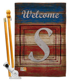 Patriotic S Initial - Patriotic Americana Vertical Impressions Decorative Flags HG130123 Made In USA