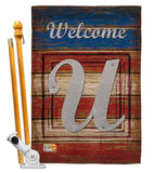 Patriotic U Initial - Patriotic Americana Vertical Impressions Decorative Flags HG130125 Made In USA