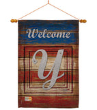 Patriotic Y Initial - Patriotic Americana Vertical Impressions Decorative Flags HG130129 Made In USA