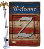 Patriotic Z Initial - Patriotic Americana Vertical Impressions Decorative Flags HG130130 Made In USA