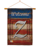 Patriotic Z Initial - Patriotic Americana Vertical Impressions Decorative Flags HG130130 Made In USA