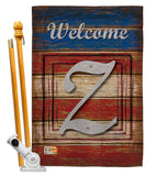 Patriotic Z Initial - Patriotic Americana Vertical Impressions Decorative Flags HG130130 Made In USA