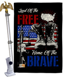 Home Of The Brave - Patriotic Americana Vertical Impressions Decorative Flags HG137159 Made In USA