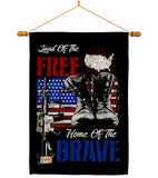 Home Of The Brave - Patriotic Americana Vertical Impressions Decorative Flags HG137159 Made In USA