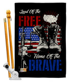 Home Of The Brave - Patriotic Americana Vertical Impressions Decorative Flags HG137159 Made In USA