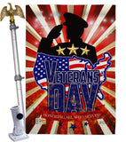 Honoring Veterans Day - Patriotic Americana Vertical Impressions Decorative Flags HG137160 Made In USA