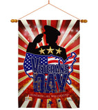 Honoring Veterans Day - Patriotic Americana Vertical Impressions Decorative Flags HG137160 Made In USA