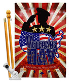 Honoring Veterans Day - Patriotic Americana Vertical Impressions Decorative Flags HG137160 Made In USA