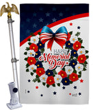 Memorial Day Wreath - Patriotic Americana Vertical Impressions Decorative Flags HG137496 Made In USA
