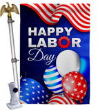 Labor Day Balloon - Patriotic Americana Vertical Impressions Decorative Flags HG137567 Made In USA